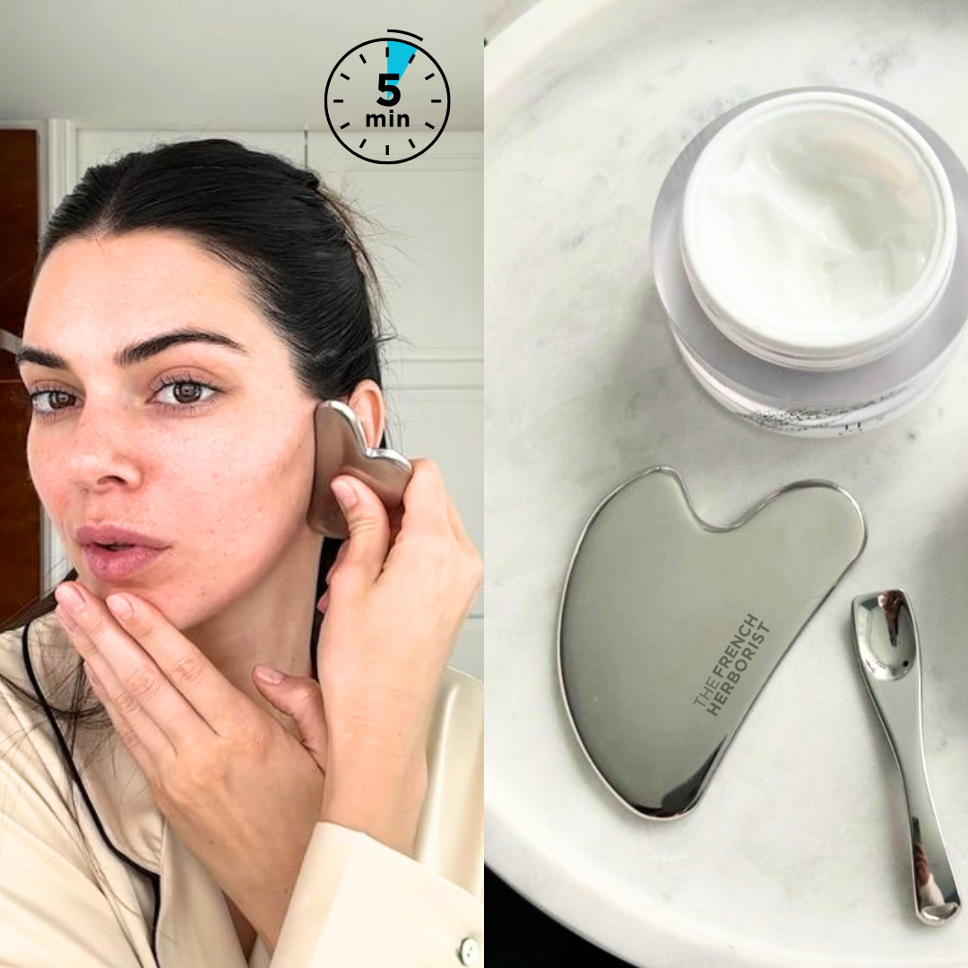 Gua Sha Lift Power en acier inoxydable – Massage visage anti-âge & éclat naturel